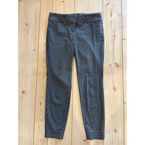The Limited Exact Stretch Polka Dot Skinny Ankle Pants Gray Womens Size 8
